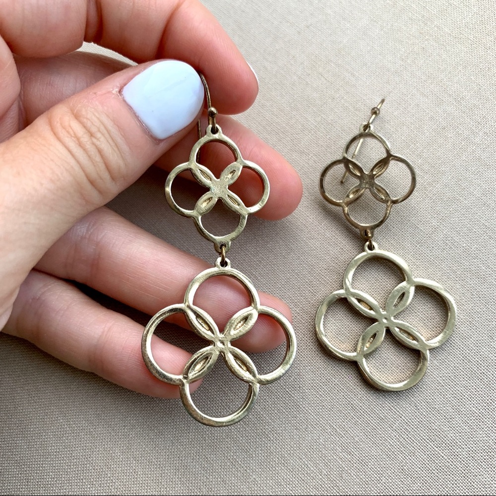 Gold Statement Earrings - image 2